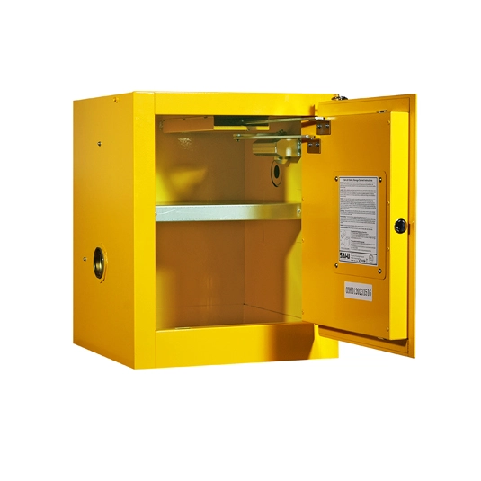 yellow cabinet for chemical storage